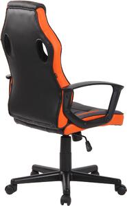 Kancelářská/Herní židle Haxby - umělá kůže a síťování | černá a oranžová