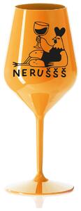 NERUŠŠŠ - oranžová nerozbitná sklenička na víno 470 ml