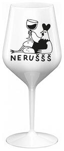 NERUŠŠŠ - bílá nerozbitná sklenička na víno 470 ml
