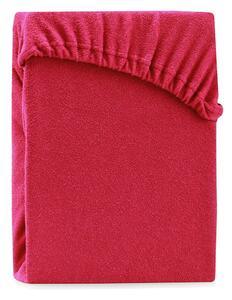 Bordó červené elastické prostěradlo s vysokým podílem bavlny AmeliaHome Ruby, 100/120 x 200 cm