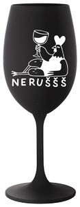 NERUŠŠŠ - černá sklenička na víno 350 ml
