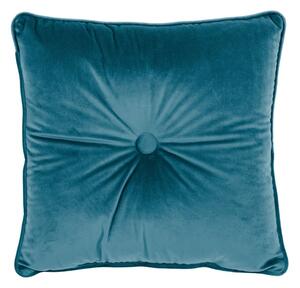 Modrý polštář Tiseco Home Studio Velvet Button, 45 x 45 cm