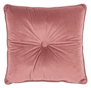 Růžový polštář Tiseco Home Studio Velvet Button, 45 x 45 cm