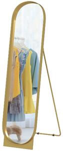 HOMCOM Zrcadlo s obloukovým rámem 40 x 160 cm, velké zrcadlo s kovovým rámem a ochrannou fólií, stojící nebo opřené o zeď, do ložnice, obývacího pokoj