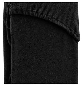 Černé elastické prostěradlo s vysokým podílem bavlny AmeliaHome Ruby, 160/180 x 200 cm