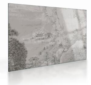 Skleněný obraz - Čínská krajina (70x50 cm)