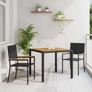Zahradní jídelní souprava 3 ks Černá polyratan 3365402