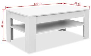 Konferenční stolek - dřevotříska - bílá | 110x65x48 cm