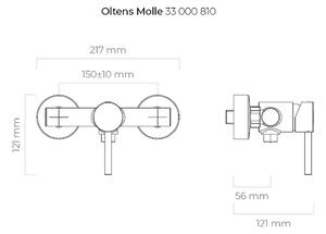 Oltens Molle sprchová baterie nastěnná zlatá 33000810