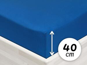 Jersey napínací prostěradlo na extra vysokou matraci JR-016 Modré 80 x 200 - výška 40 cm