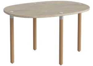 Bolia Béžový kamenný konferenční stolek Tuk 71,5 x 52 cm s dubovou podnoží