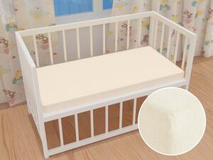 Dětské froté napínací prostěradlo do postýlky FR-002 Smetanové 60 x 120 x 10 cm - do postýlky