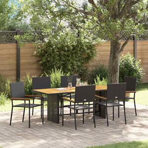 Zahradní jídelní souprava 7 ks Černá polyratan 3365430