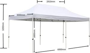 Párty stan skládací GARDEN PLACE Ann 3 x 6 m polyester bilý