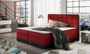 Kontinentální postel Boxspring LUCAS červená / černá