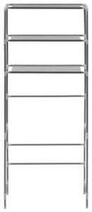 3-patrový úložný regál nad pračku - stříbrný | 69x28x169 cm