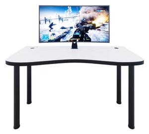Herní pc stůl Gamer Y (bílá + černá) (s RGB LED osvětlením)