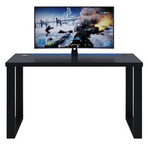 Herní pc stůl Gamer S (černá) (s RGB LED osvětlením)