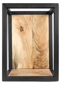 Nástěnná police s detailem z neopracovaného mangového dřeva HSM collection Caria, 25 x 35 cm