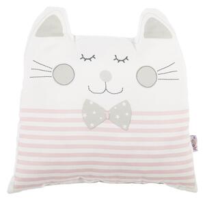 Růžový dětský polštářek s příměsí bavlny Mike & Co. NEW YORK Pillow Toy Big Cat, 29 x 29 cm