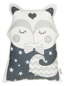 Šedý dětský polštářek s příměsí bavlny Mike & Co. NEW YORK Pillow Toy Smart Cat, 23 x 33 cm