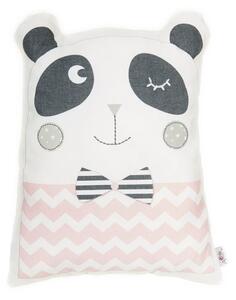 Růžový dětský polštářek s příměsí bavlny Mike & Co. NEW YORK Pillow Toy Panda, 25 x 36 cm