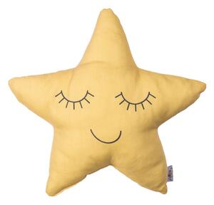 Žlutý dětský polštářek s příměsí bavlny Mike & Co. NEW YORK Pillow Toy Star, 35 x 35 cm