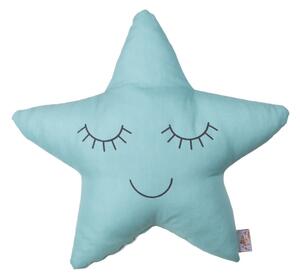 Tyrkysový dětský polštářek s příměsí bavlny Mike & Co. NEW YORK Pillow Toy Star, 35 x 35 cm