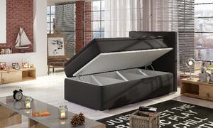 Kontinentální postel Boxspring RICCO černá ekokůže 90x200cm