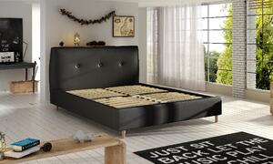 Čalouněná postel ANGEL 160x200cm černá ekokůže