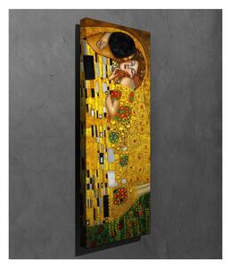 Nástěnná reprodukce na plátně Gustav Klimt The Kiss, 30 x 80 cm