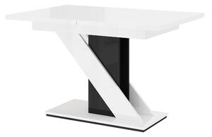 Jídelní stůl Mevenis (lesk bílý + lesk černý) (pro 4 až 6 osob). 1055216