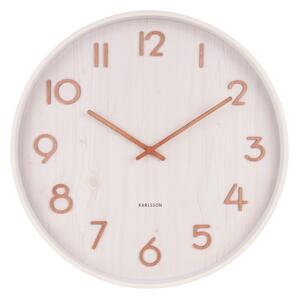 Bílé nástěnné hodiny z lipového dřeva Karlsson Pure Medium, ø 40 cm