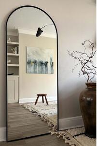 Černé oválné stojací zrcadlo v kovovém rámu Lyn Home, 180 x 60 cm