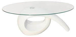 Konferenční stolek se skleněnou deskou a vysokým leskem | bílý