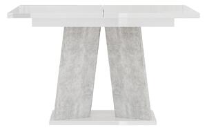 Jídelní stůl Mulnu (lesk bílý + kámen) (pro 4 až 6 osob). 1055227