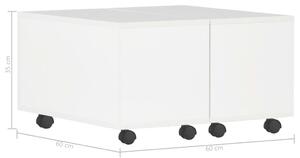 Konferenční stolek - dřevotříska - bílý vysoký lesk | 60x60x35 cm