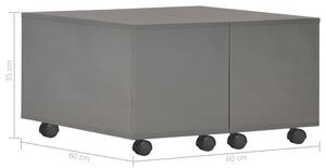 Konferenční stolek - dřevotříska - šedý vysoký lesk | 60x60x35 cm