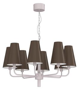 Lustr na řetězu TORTOLA 8xE14/15W/230V hnědá/krémová