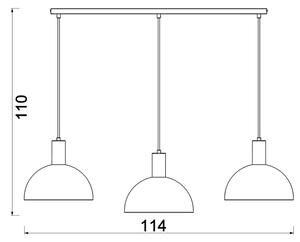 Lustr na lanku HANDA 3xE27/15W/230V hnědá
