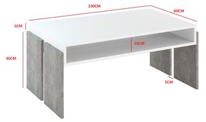 Konferenční stolek Ramea (bílá + kámen). 1055237