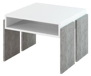 Konferenční stolek Ramea (bílá + kámen). 1055243