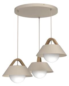 Lustr na lanku FUNDA 3xE27/15W/230V béžová