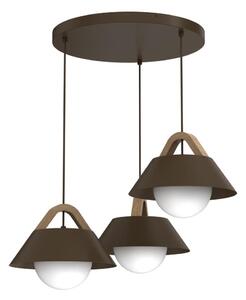 Lustr na lanku FUNDA 3xE27/15W/230V hnědá
