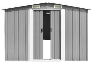 Zahradní domek Weston - kovový - šedý | 257x597x178 cm