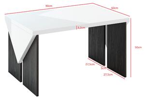 Konferenční stolek Tarni (lesk bílý + tmavě šedá). 1055247