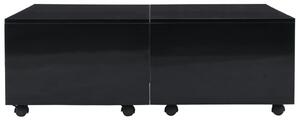 Konferenční stolek černý s vysokým leskem | 100x100x35 cm