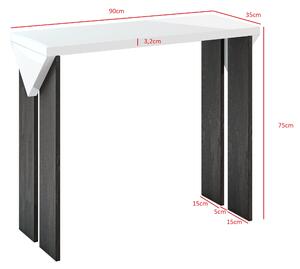 Konzolový stolek Tarni (lesk bílý + tmavě šedá). 1055249