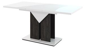 Jídelní stůl Tarni (lesk bílý + tmavě šedá) (pro 4 až 6 osob). 1055253