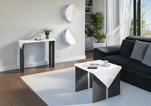 Konferenční stolek Tarni (lesk bílý + tmavě šedá). 1055251